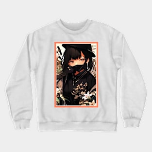 Aesthetic Anime Girl Pink Rosa Black | Quality Anime Design | Aesthetic Chibi Manga Anime Art Crewneck Sweatshirt